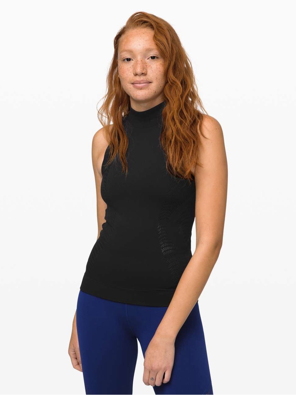 Lululemon Reveal Mock Neck Tank, Black, size 4
